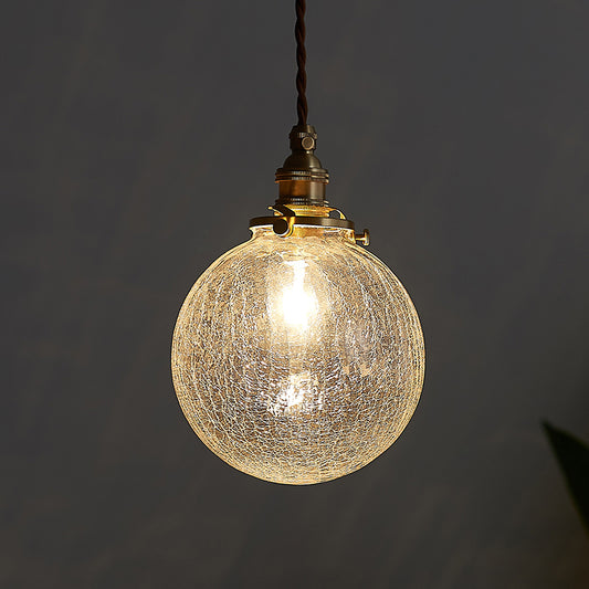 Industrial Sphere Ceiling Light Single Clear Glass Hanging Pendant Light for Living Room Clear C Clearhalo 'Ceiling Lights' 'Glass shade' 'Glass' 'Industrial Pendants' 'Industrial' 'Middle Century Pendants' 'Pendant Lights' 'Pendants' 'Tiffany' Lighting' 2216327