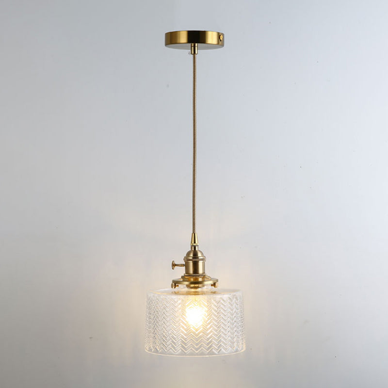 Gold Shaded Suspension Lighting Retro Style Glass 1 Head Restaurant Pendant Ceiling Light Gold L Clearhalo 'Ceiling Lights' 'Lighting' 'Pendant Lights' 2216347_9c2986fb-35ca-4673-ab9b-4cdf40566d76