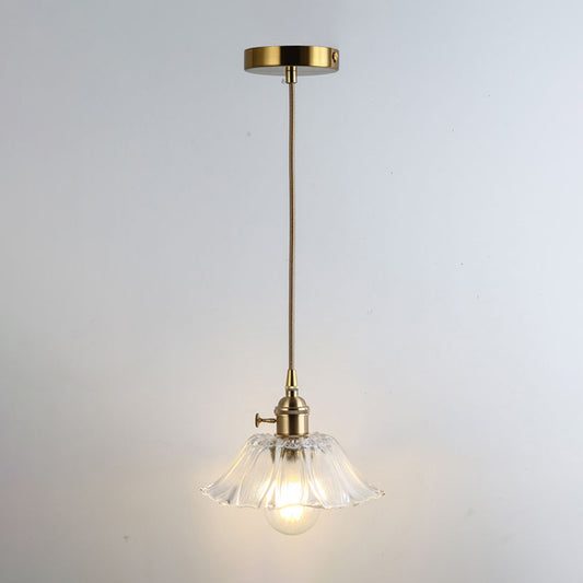Gold Shaded Suspension Lighting Retro Style Glass 1 Head Restaurant Pendant Ceiling Light Gold O Clearhalo 'Ceiling Lights' 'Lighting' 'Pendant Lights' 2216356_0f3d044f-c7e8-43ae-a6fe-010b84195c06