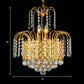 Cascade Hanging Ceiling Light Contemporary Faceted Crystal Ball 5 Lights Gold Chandelier Light, 16"/19.5" Wide Clearhalo 'Ceiling Lights' 'Chandeliers' Lighting' options 221637