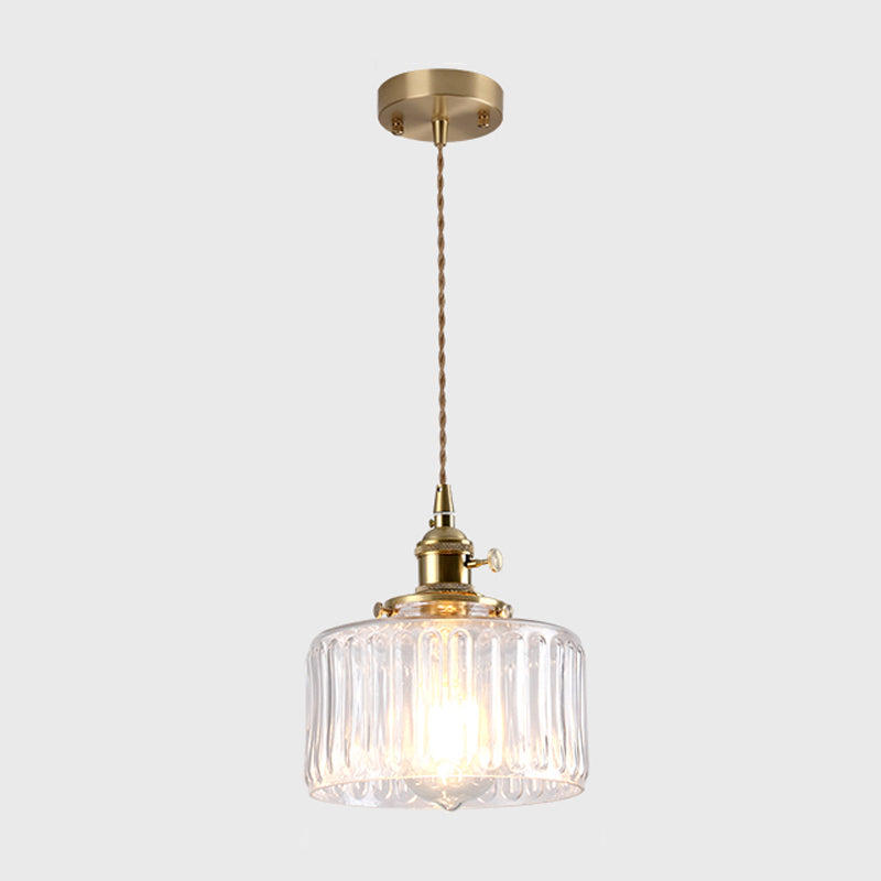 Single-Bulb Hanging Lamp Vintage Style Shaded Textured Glass Lighting Pendant in Gold Gold A Clearhalo 'Ceiling Lights' 'Glass shade' 'Glass' 'Industrial Pendants' 'Industrial' 'Middle Century Pendants' 'Pendant Lights' 'Pendants' 'Tiffany' Lighting' 2216379