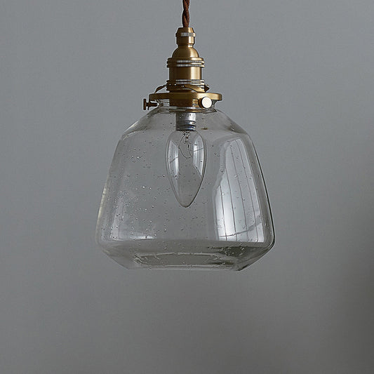 Tapered Bubbled Glass Hanging Light Simplicity 1��Bulb Restaurant Pendant Light Fixture Clear Clearhalo 'Ceiling Lights' 'Glass shade' 'Glass' 'Industrial Pendants' 'Industrial' 'Middle Century Pendants' 'Pendant Lights' 'Pendants' 'Tiffany' Lighting' 2216384
