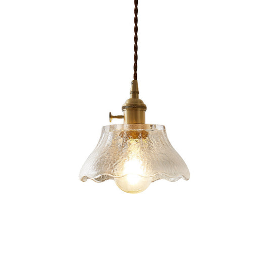 Retro Style Tapered Suspension Lighting 1��Head Clear Handblown Glass Pendant Ceiling Light Clearhalo 'Ceiling Lights' 'Glass shade' 'Glass' 'Industrial Pendants' 'Industrial' 'Middle Century Pendants' 'Pendant Lights' 'Pendants' 'Tiffany' Lighting' 2216505