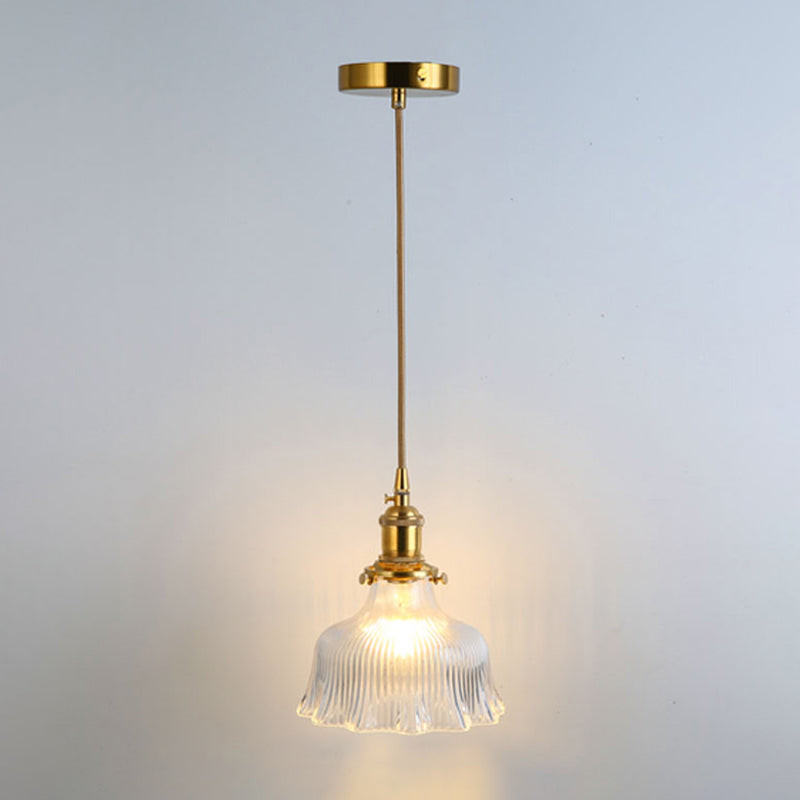 Simplicity Shaded Hanging Light 1 Bulb Clear Textured Glass Pendant Lighting Fixture Clear D Clearhalo 'Ceiling Lights' 'Lighting' 'Pendant Lights' 2216527_d179ceb2-34c6-4adf-b631-92bebf5f2302