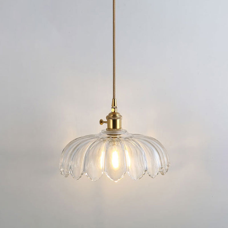 Simplicity Shaded Hanging Light 1 Bulb Clear Textured Glass Pendant Lighting Fixture Clear Z Clearhalo 'Ceiling Lights' 'Lighting' 'Pendant Lights' 2216533_0f49c370-f6cd-43e9-808e-a0a0c1c131e7