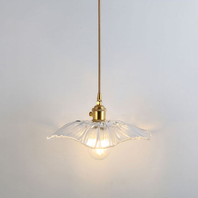 Simplicity Shaded Hanging Light 1 Bulb Clear Textured Glass Pendant Lighting Fixture Clear B Clearhalo 'Ceiling Lights' 'Lighting' 'Pendant Lights' 2216537_16eb6aa2-5dab-45f9-89ed-e950c20a7e88