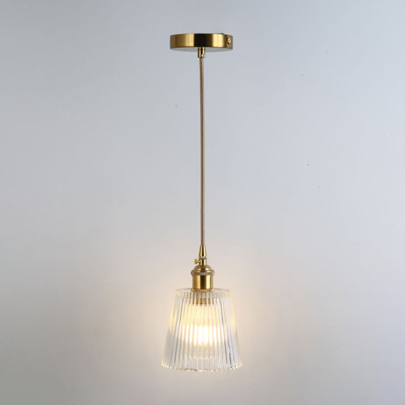 Simplicity Shaded Hanging Light 1 Bulb Clear Textured Glass Pendant Lighting Fixture Clear O Clearhalo 'Ceiling Lights' 'Lighting' 'Pendant Lights' 2216538_cd04728a-ad8c-4578-a470-cde0b1ebf292