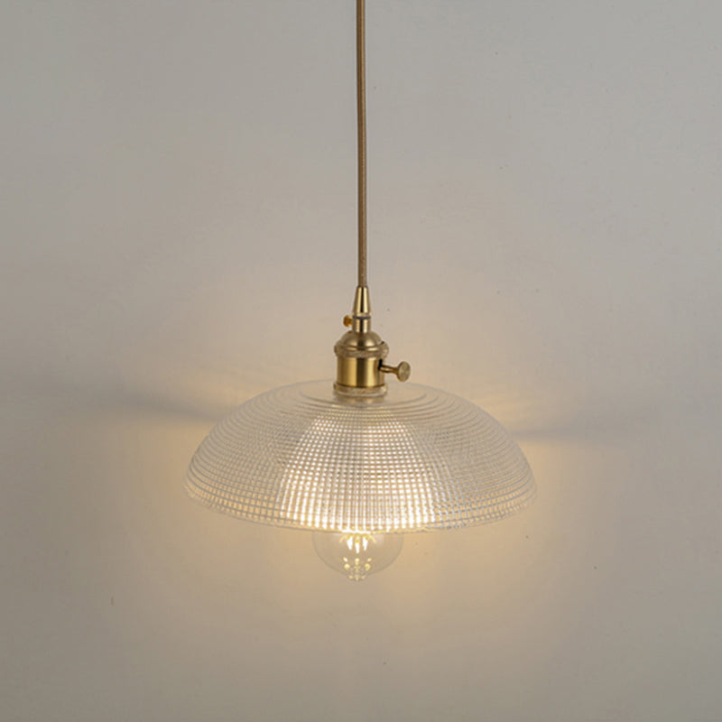 Simplicity Shaded Hanging Light 1 Bulb Clear Textured Glass Pendant Lighting Fixture Clear K Clearhalo 'Ceiling Lights' 'Lighting' 'Pendant Lights' 2216539_3d01c8f5-b1e5-4c4a-bac4-97f61a0f6116