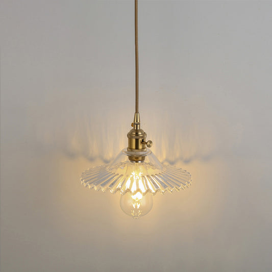 Simplicity Shaded Hanging Light 1 Bulb Clear Textured Glass Pendant Lighting Fixture Clear E Clearhalo 'Ceiling Lights' 'Lighting' 'Pendant Lights' 2216542_dde464f8-24ed-49df-8a2d-4c24b1feeb35