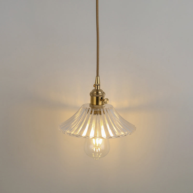 Simplicity Shaded Hanging Light 1 Bulb Clear Textured Glass Pendant Lighting Fixture Clear M Clearhalo 'Ceiling Lights' 'Lighting' 'Pendant Lights' 2216545_abbd2dfc-9d04-490a-a68d-6ee7345e546f