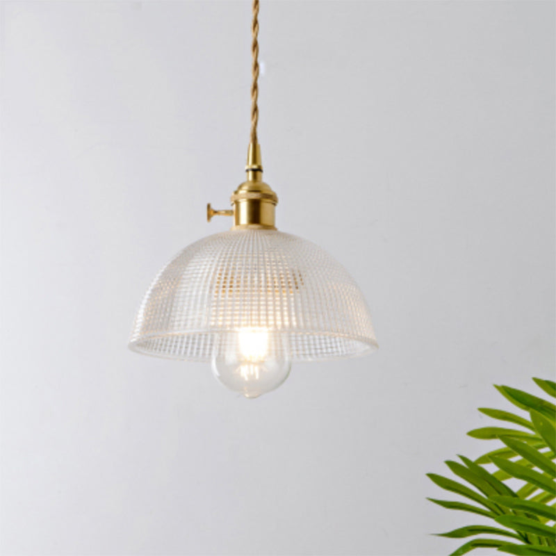 Antique Shaded Pendant Light 1-Light Clear Glass Hanging Light Fixture for Restaurant Clear M Clearhalo 'Ceiling Lights' 'Glass shade' 'Glass' 'Industrial Pendants' 'Industrial' 'Middle Century Pendants' 'Pendant Lights' 'Pendants' 'Tiffany' Lighting' 2216583