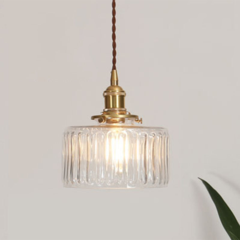 Antique Shaded Pendant Light 1-Light Clear Glass Hanging Light Fixture for Restaurant Clear S Clearhalo 'Ceiling Lights' 'Glass shade' 'Glass' 'Industrial Pendants' 'Industrial' 'Middle Century Pendants' 'Pendant Lights' 'Pendants' 'Tiffany' Lighting' 2216586