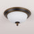 Vintage Inverted Bell Flush Ceiling Light Cream Glass LED Flush Mount Lighting Fixture Gold-Black Round Clearhalo 'Ceiling Lights' 'Close To Ceiling Lights' 'Close to ceiling' 'Flush mount' Lighting' 2216789