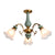 Rustic Floral Shade Semi Flush Light Ruffle Glass Flush Mount Ceiling Chandelier for Dining Room 3 Green Clearhalo 'Ceiling Lights' 'Close To Ceiling Lights' 'Close to ceiling' 'Semi-flushmount' Lighting' 2216908