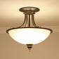 3 Heads Ceiling Lighting Traditional Bowl Frosted Glass Chandelier Light Fixture for Dining Room Clearhalo 'Ceiling Lights' 'Chandeliers' Lighting' options 2216936