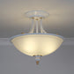 3 Heads Ceiling Lighting Traditional Bowl Frosted Glass Chandelier Light Fixture for Dining Room Clearhalo 'Ceiling Lights' 'Chandeliers' Lighting' options 2216942