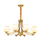 Vintage Bud Shade Chandelier Pendant Light Cream Glass Hanging Light for Living Room Clearhalo 'Ceiling Lights' 'Chandeliers' Lighting' options 2217055