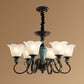Flower Shade Ribbed Ruffled Glass Ceiling Lighting Traditional Living Room Chandelier Light Fixture 6 Light Green Clearhalo 'Ceiling Lights' 'Chandeliers' Lighting' options 2217111_4ab53e3a-a015-4dea-a60e-bd59024d1e6a