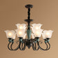 Flower Shade Ribbed Ruffled Glass Ceiling Lighting Traditional Living Room Chandelier Light Fixture 12 Light Green Clearhalo 'Ceiling Lights' 'Chandeliers' Lighting' options 2217114_cf1e703d-3585-4ea3-b361-cedcac0c7318