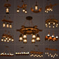 Iron Lantern Chandelier Light Antique Restaurant Commercial Pendant Lighting in Wood Clearhalo 'Carpenter Chandeliers' 'Ceiling Lights' 'Chandeliers' 'Industrial Chandeliers' 'Industrial' 'Middle Century Chandeliers' 'Modern' 'Tiffany' Lighting' 2217208