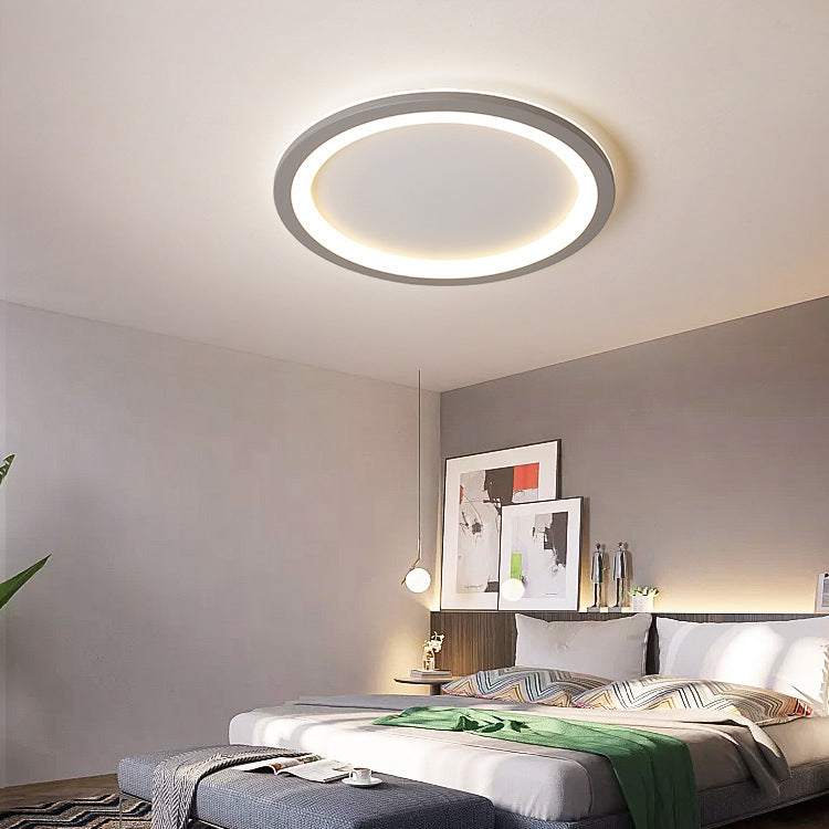 Geometric Acrylic Flush Mount Lighting Minimalist Grey LED Flush Mount Fixture for Bedroom Clearhalo 'Ceiling Lights' 'Close To Ceiling Lights' 'Close to ceiling' 'Flush mount' Lighting' 2217331