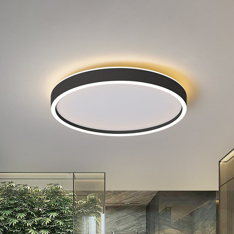 Round Shade Living Room LED Flush Mount Acrylic Modern Flushmount Ceiling Lighting Black Clearhalo 'Ceiling Lights' 'Close To Ceiling Lights' 'Close to ceiling' 'Flush mount' Lighting' 2217341
