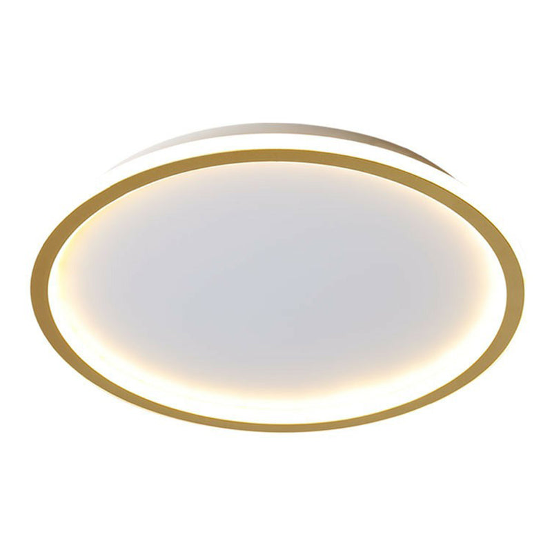 Simplicity Ultrathin Circle Flush Ceiling Light Aluminum Living Room LED Flush Mount Lighting in Gold Clearhalo 'Ceiling Lights' 'Close To Ceiling Lights' 'Close to ceiling' 'Flush mount' Lighting' 2217357