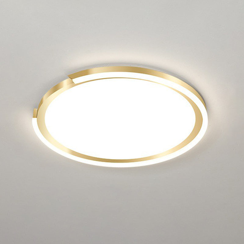 Extra-Thin Circular LED Flush Mount Light Simplicity Metallic Bedroom Flush Mount Ceiling Light in Gold Clearhalo 'Ceiling Lights' 'Close To Ceiling Lights' 'Close to ceiling' 'Flush mount' Lighting' 2217363