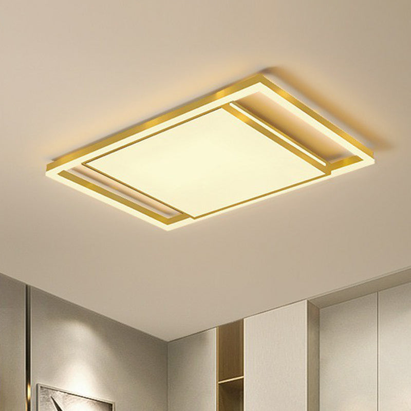 Geometrical Living Room Flush Mount Lighting Acrylic Minimalist LED Flush Mount Fixture in Gold Clearhalo 'Ceiling Lights' 'Close To Ceiling Lights' 'Close to ceiling' 'Flush mount' Lighting' 2217369