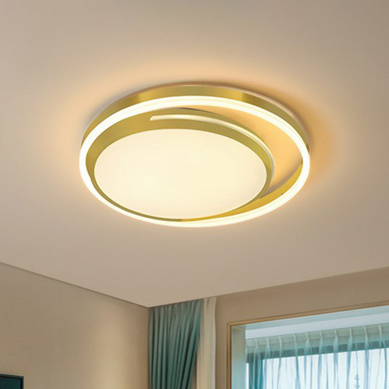 Geometrical Living Room Flush Mount Lighting Acrylic Minimalist LED Flush Mount Fixture in Gold Clearhalo 'Ceiling Lights' 'Close To Ceiling Lights' 'Close to ceiling' 'Flush mount' Lighting' 2217372