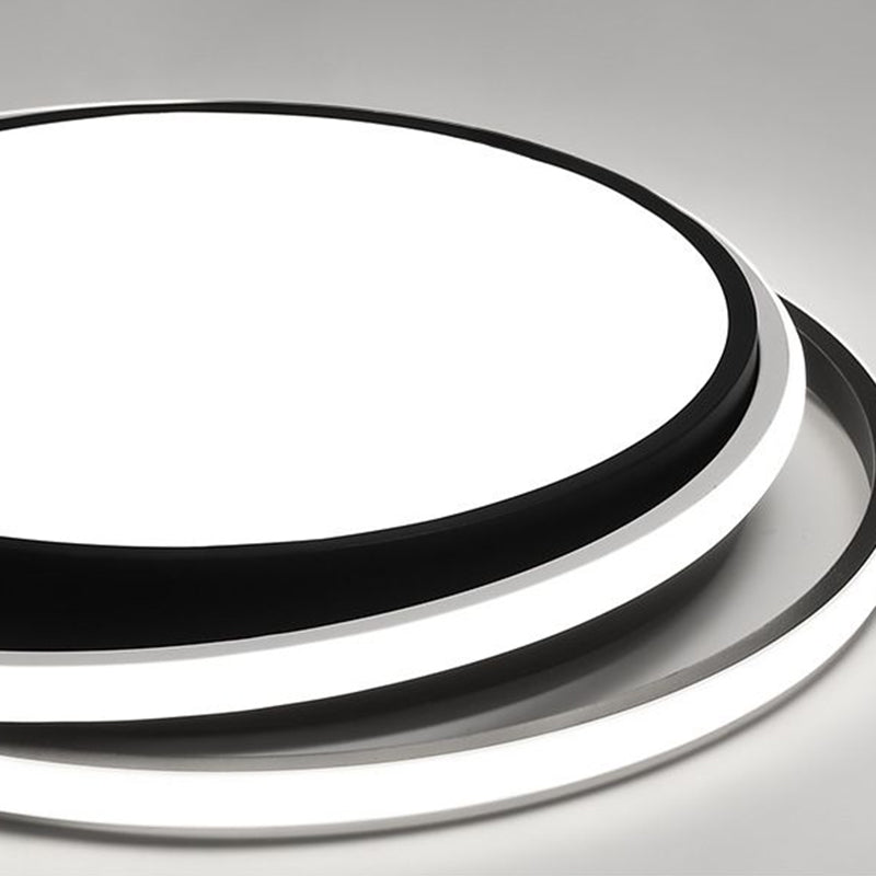 Circular Flush Ceiling Light Contemporary Acrylic Bedroom LED Flush Mount Lighting Fixture in Black Clearhalo 'Ceiling Lights' 'Close To Ceiling Lights' 'Close to ceiling' 'Flush mount' Lighting' 2217387