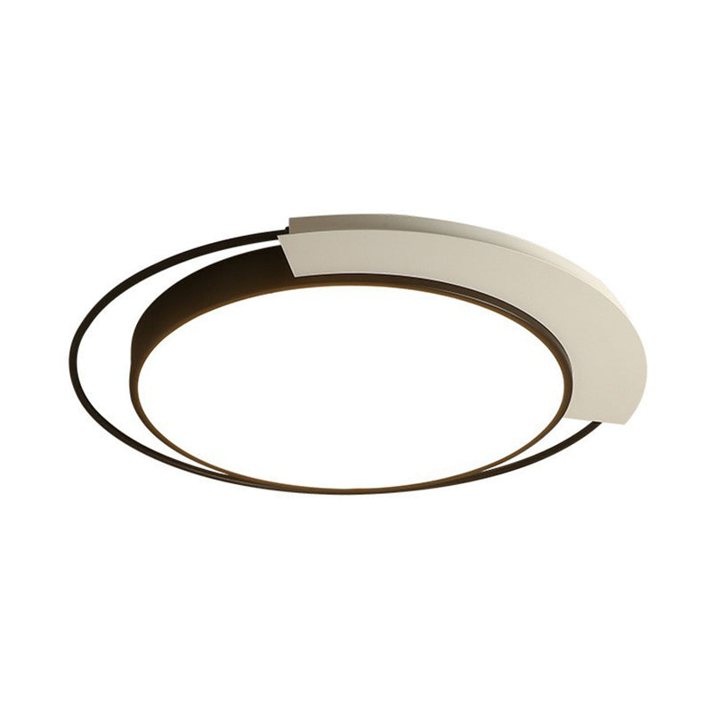 Nordic Circular Flush Mount Lighting Acrylic Living Room LED Flush Mount Fixture in Black and White Clearhalo 'Ceiling Lights' 'Close To Ceiling Lights' 'Close to ceiling' 'Flush mount' Lighting' 2217403
