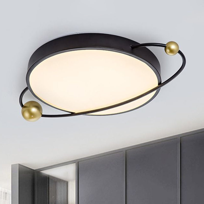 Planet Shaped LED Flush Mount Modern Metallic Living Room Flushmount Ceiling Light with Acrylic Diffuser Clearhalo 'Ceiling Lights' 'Close To Ceiling Lights' 'Close to ceiling' 'Flush mount' Lighting' 2217405