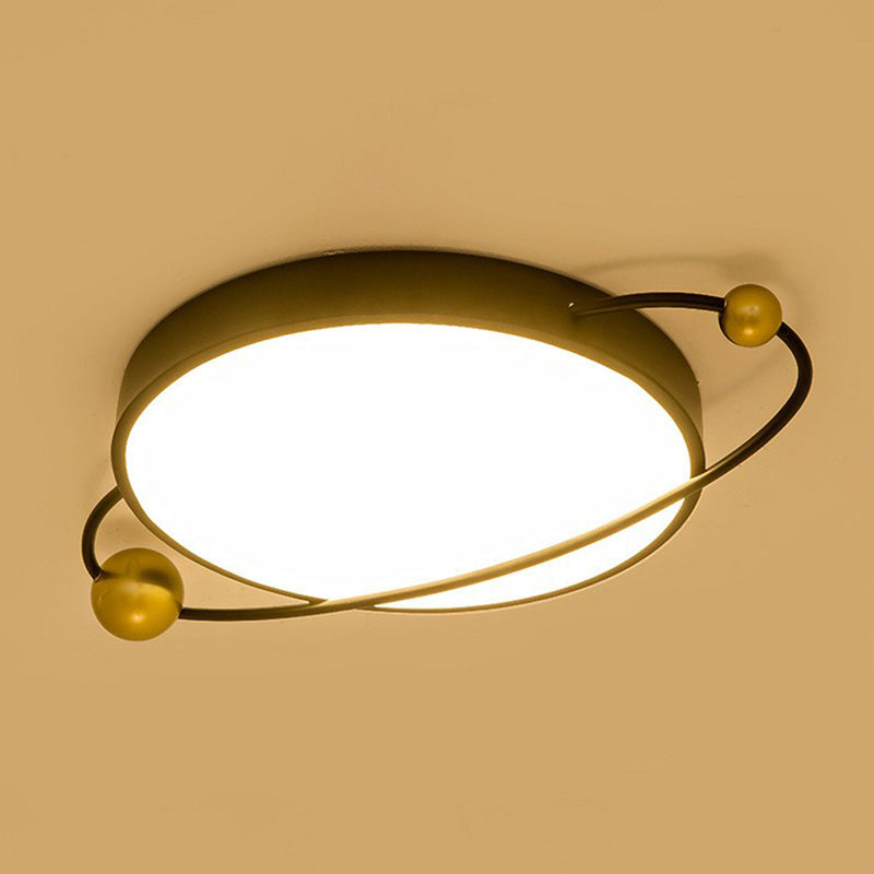 Planet Shaped LED Flush Mount Modern Metallic Living Room Flushmount Ceiling Light with Acrylic Diffuser Clearhalo 'Ceiling Lights' 'Close To Ceiling Lights' 'Close to ceiling' 'Flush mount' Lighting' 2217407