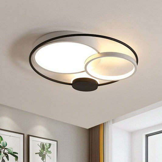 Acrylic Circular Flush Mount Lighting Minimalist LED Flush Mount Fixture for Bedroom Black-White Clearhalo 'Ceiling Lights' 'Close To Ceiling Lights' 'Close to ceiling' 'Flush mount' Lighting' 2217428