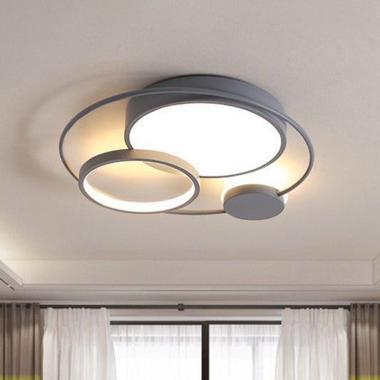 Acrylic Circular Flush Mount Lighting Minimalist LED Flush Mount Fixture for Bedroom Grey Clearhalo 'Ceiling Lights' 'Close To Ceiling Lights' 'Close to ceiling' 'Flush mount' Lighting' 2217431