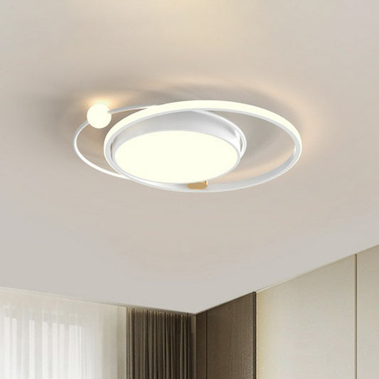 Acrylic Circular Flush Light Modern Style LED Flush Ceiling Light Fixture for Bedroom White Clearhalo 'Ceiling Lights' 'Close To Ceiling Lights' 'Close to ceiling' 'Flush mount' Lighting' 2217452