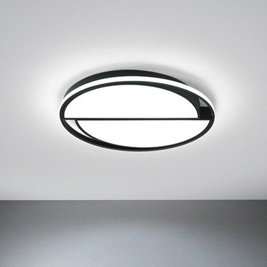 Black Splicing Round LED Flush Mount Modern Metal Flushmount Ceiling Light for Study Room Black White Clearhalo 'Ceiling Lights' 'Close To Ceiling Lights' 'Close to ceiling' 'Flush mount' Lighting' 2217461