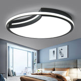 Circular Flush Mount Lighting Minimalist Acrylic Living Room LED Flush Mount Fixture in Black Black Remote Control Stepless Dimming Clearhalo 'Ceiling Lights' 'Close To Ceiling Lights' 'Close to ceiling' 'Flush mount' Lighting' 2217485