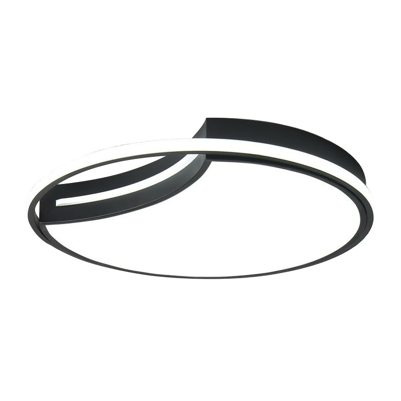 Circular Flush Mount Lighting Minimalist Acrylic Living Room LED Flush Mount Fixture in Black Clearhalo 'Ceiling Lights' 'Close To Ceiling Lights' 'Close to ceiling' 'Flush mount' Lighting' 2217488