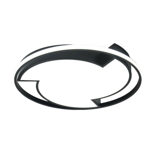 Circle Aluminum Flush Ceiling Light Contemporary Black LED Flush Mount Lighting Fixture Clearhalo 'Ceiling Lights' 'Close To Ceiling Lights' 'Close to ceiling' 'Flush mount' Lighting' 2217498