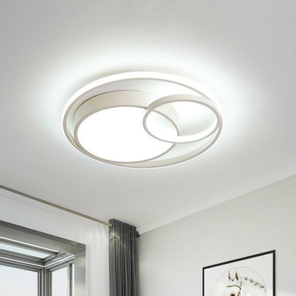 Modern Style Circle Flush Light Acrylic Study Room LED Flush Ceiling Light Fixture White White Clearhalo 'Ceiling Lights' 'Close To Ceiling Lights' 'Close to ceiling' 'Flush mount' Lighting' 2217508