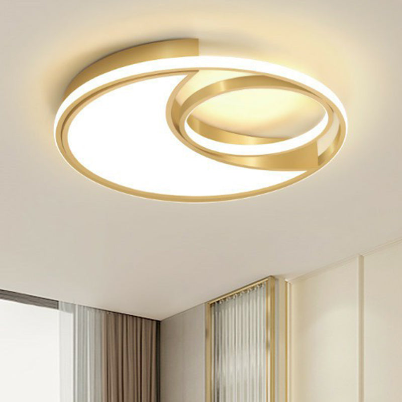 Geometrical Flush Mount Lighting Minimalist Acrylic Bedroom LED Flush Mount Fixture in Gold Gold H Clearhalo 'Ceiling Lights' 'Close To Ceiling Lights' 'Close to ceiling' 'Flush mount' Lighting' 2217512