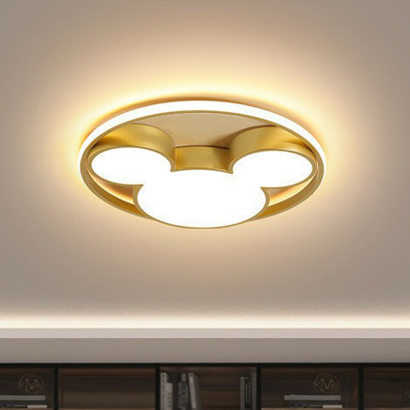 Geometrical Flush Mount Lighting Minimalist Acrylic Bedroom LED Flush Mount Fixture in Gold Gold F Clearhalo 'Ceiling Lights' 'Close To Ceiling Lights' 'Close to ceiling' 'Flush mount' Lighting' 2217515