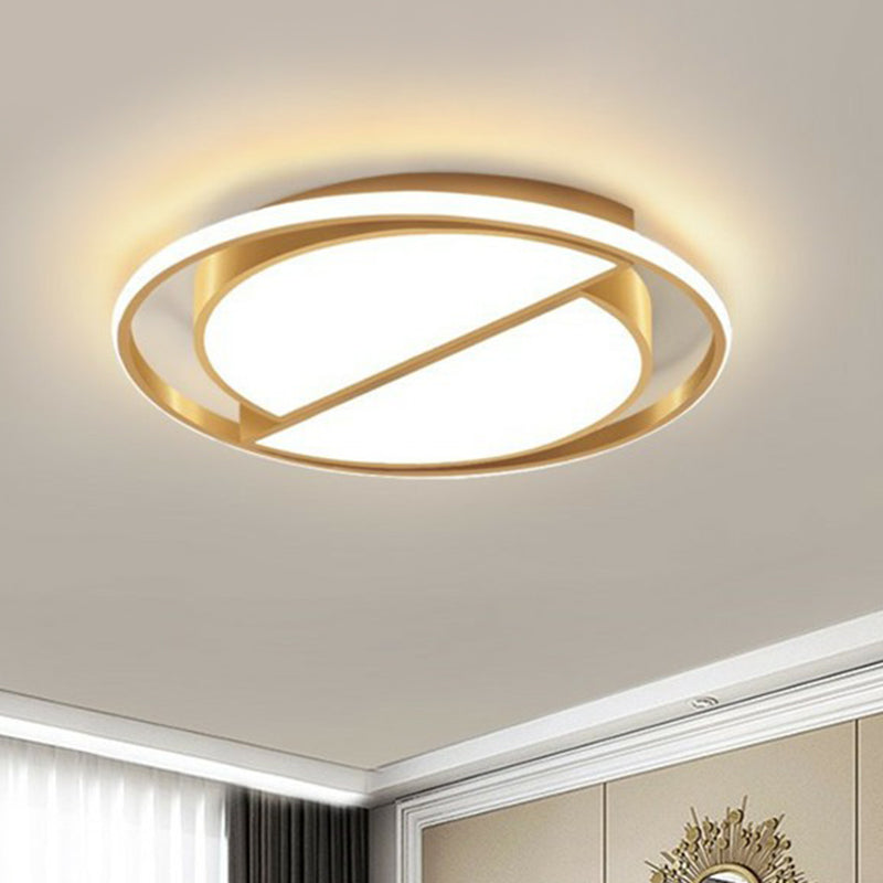 Geometrical Flush Mount Lighting Minimalist Acrylic Bedroom LED Flush Mount Fixture in Gold Gold C Clearhalo 'Ceiling Lights' 'Close To Ceiling Lights' 'Close to ceiling' 'Flush mount' Lighting' 2217517