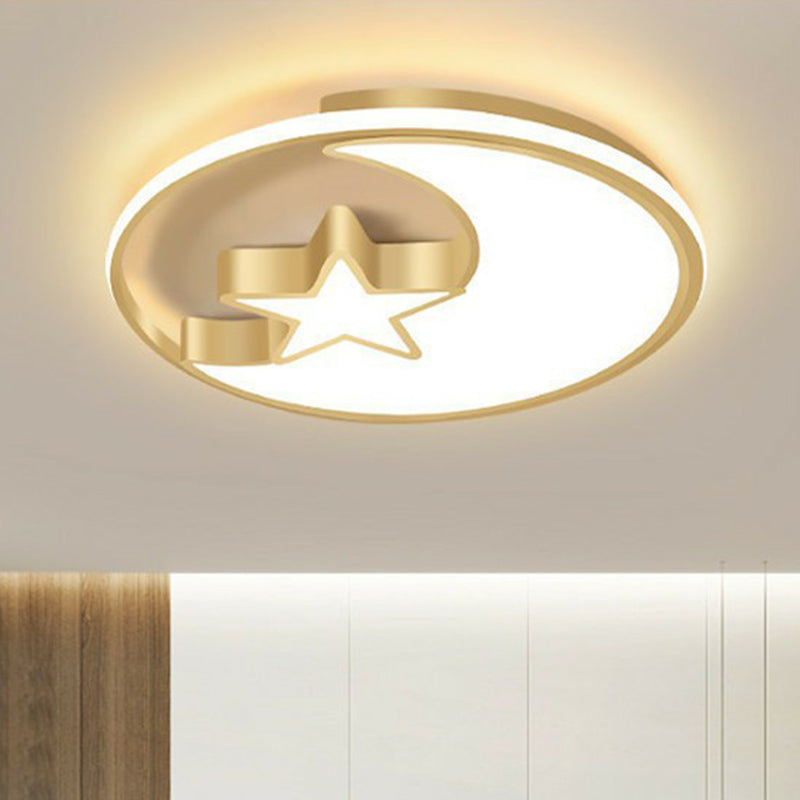 Geometrical Flush Mount Lighting Minimalist Acrylic Bedroom LED Flush Mount Fixture in Gold Gold B Clearhalo 'Ceiling Lights' 'Close To Ceiling Lights' 'Close to ceiling' 'Flush mount' Lighting' 2217519