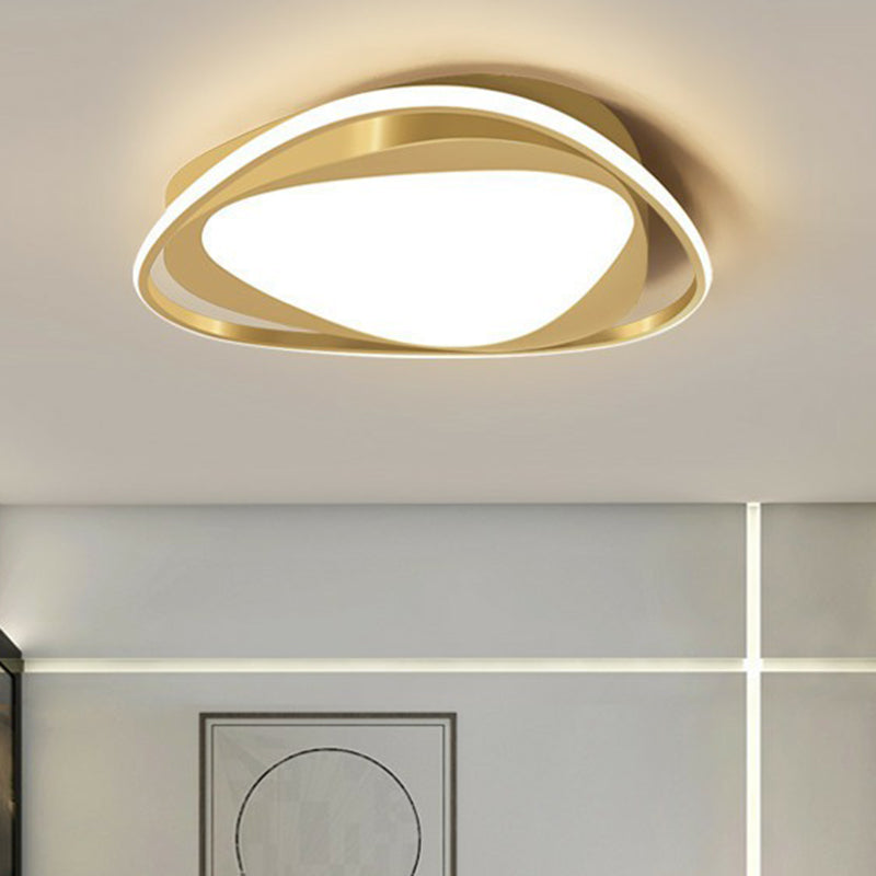Geometrical Flush Mount Lighting Minimalist Acrylic Bedroom LED Flush Mount Fixture in Gold Gold D Clearhalo 'Ceiling Lights' 'Close To Ceiling Lights' 'Close to ceiling' 'Flush mount' Lighting' 2217520