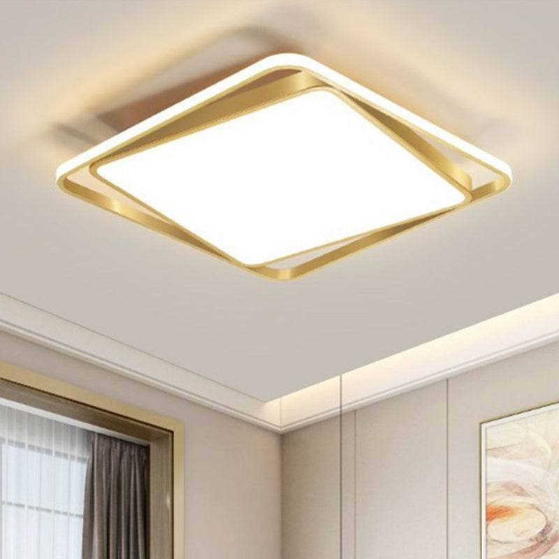 Geometrical Flush Mount Lighting Minimalist Acrylic Bedroom LED Flush Mount Fixture in Gold Gold G Clearhalo 'Ceiling Lights' 'Close To Ceiling Lights' 'Close to ceiling' 'Flush mount' Lighting' 2217521