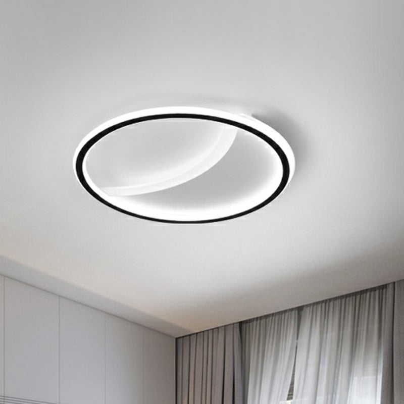 Ultrathin Round Acrylic Flush Ceiling Light Contemporary Black LED Flush Mount Lighting Fixture Black White A Clearhalo 'Ceiling Lights' 'Close To Ceiling Lights' 'Close to ceiling' 'Flush mount' Lighting' 2217523