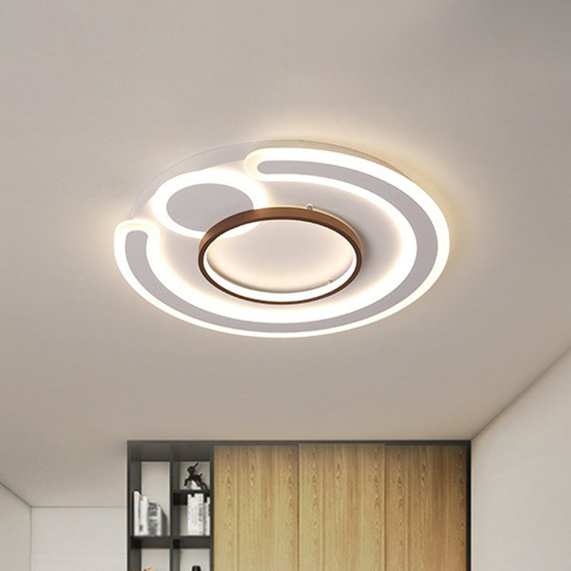Acrylic Circular Shape LED Flush Mount Nordic Style Coffee Flushmount Ceiling Light Coffee Remote Control Stepless Dimming Clearhalo 'Ceiling Lights' 'Close To Ceiling Lights' 'Close to ceiling' 'Flush mount' Lighting' 2217546